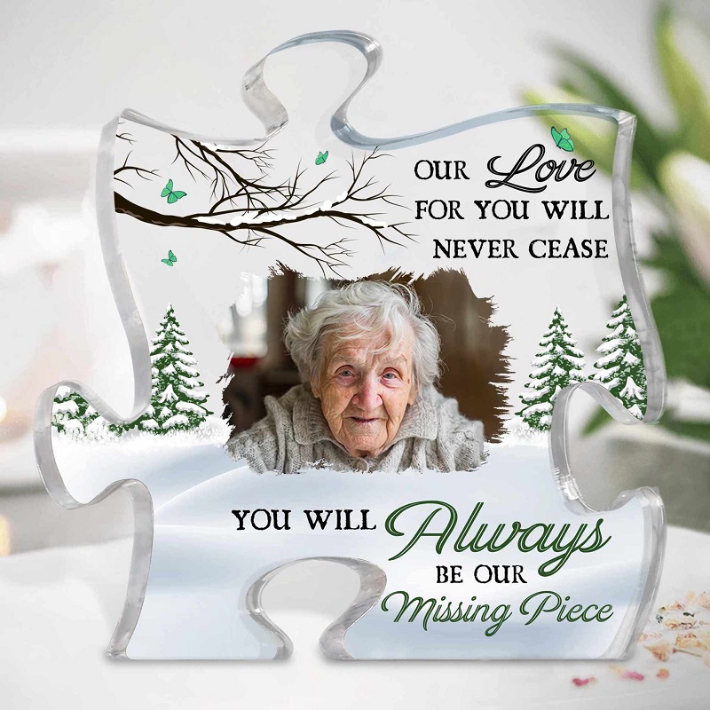 Personalized Acrylic Photo Plaque You'll Always Be Our Missing Piece Memorial Gift for Parents