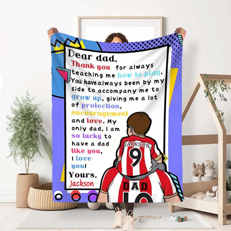 Spersonalizowany koc z imieniem Unikalny prezent dla drogiego taty