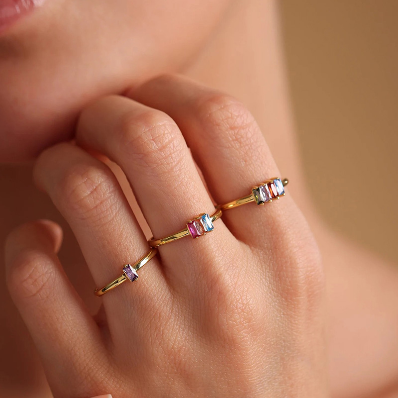 Personalized Birthstone Ring Exquisite Gift For Mother's Day