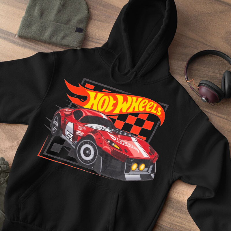 Personalized Hoodie Hot Wheels Red Cool Racing Car Pattern Design Perfect Gift for Car Lovers