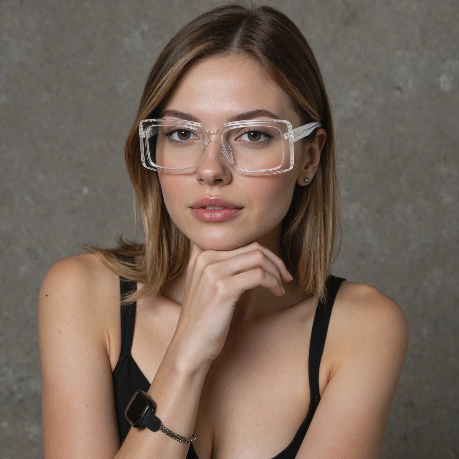 Hanif Square Clear Glasses