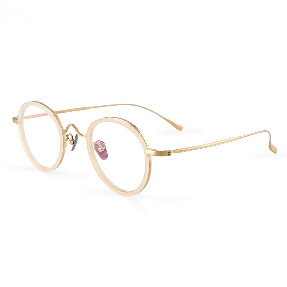 Strachey Round Beige Glasses