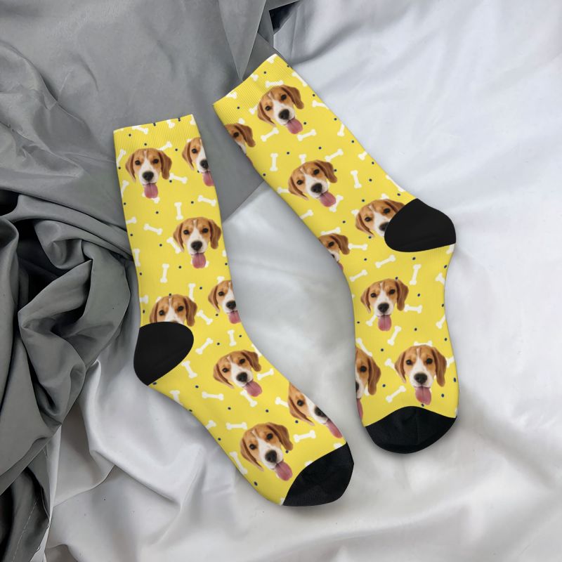 Calcetines faciales personalizados de fotos de perros para amantes de las mascotas