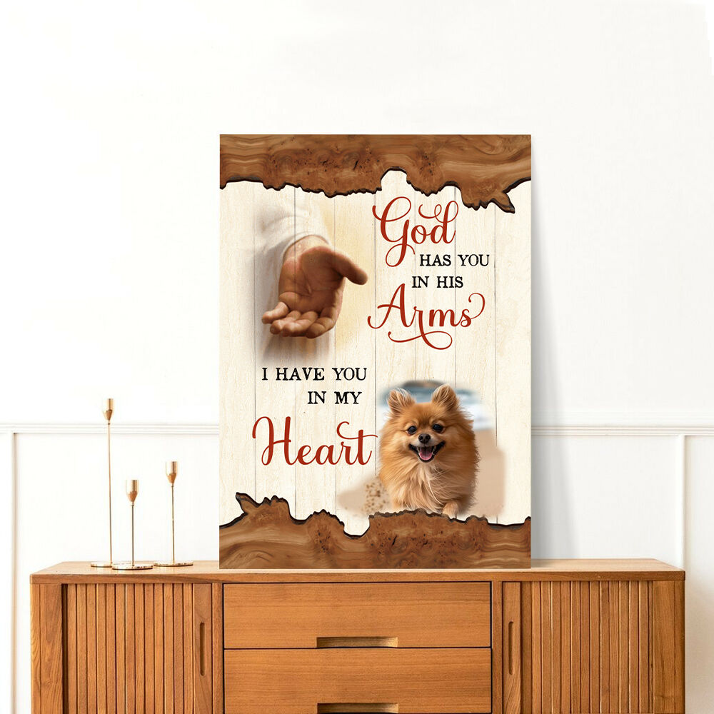 Personalized Picture Canvas Wall Art with God Hand Pattern Unique Present for Pet Lover