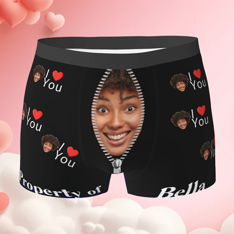 Personalized Picture Men's Underwear Boxer Briefs Sweet Gift for Him