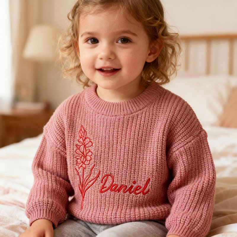 カスタマイズ 名前 刺繍入り セーター キッズ 子供服