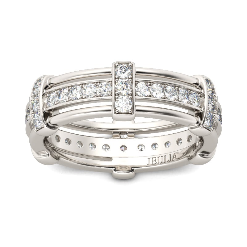 Men's Round Cut Knot Wedding Band in Sterling Silver