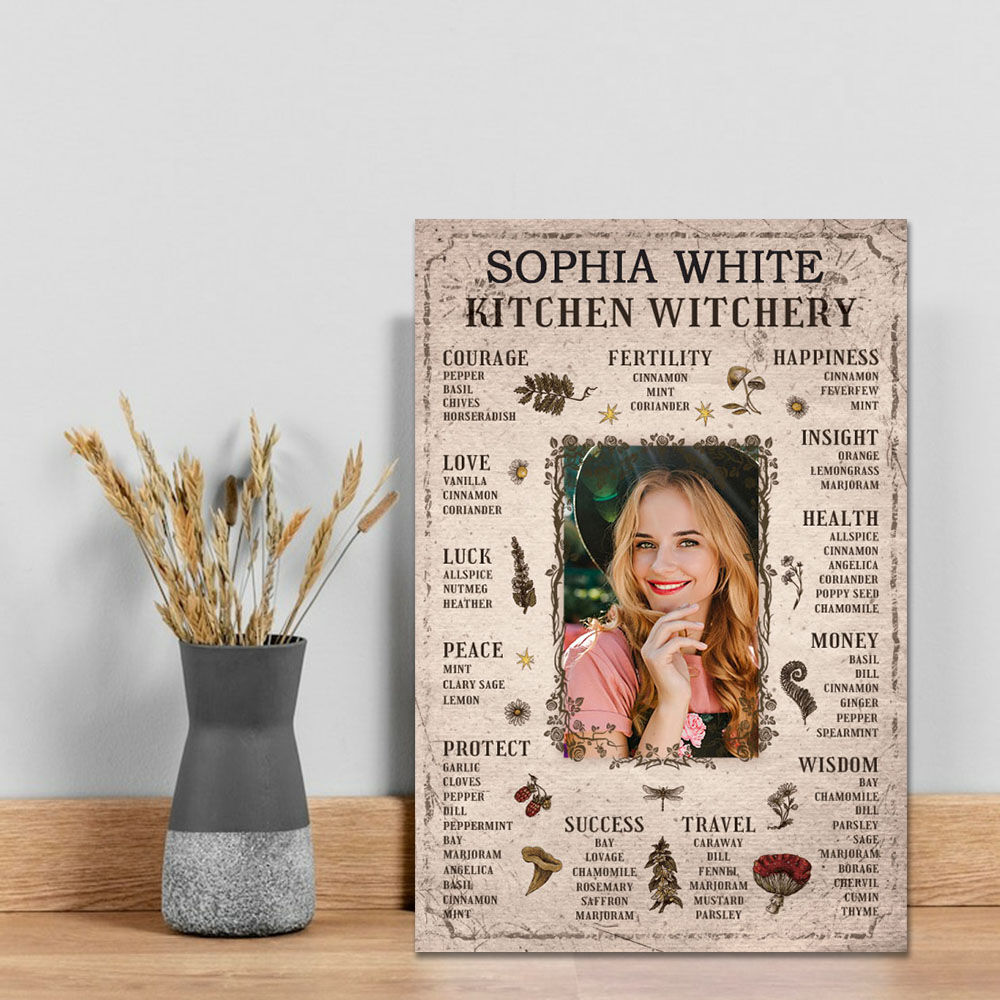 Personalized Picture Canvas Wall Art with Flower Pattern Creative Gift for Family