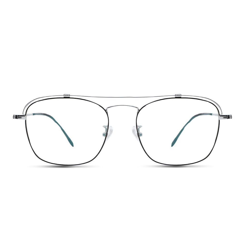 Roger Aviator Black Silver Glasses