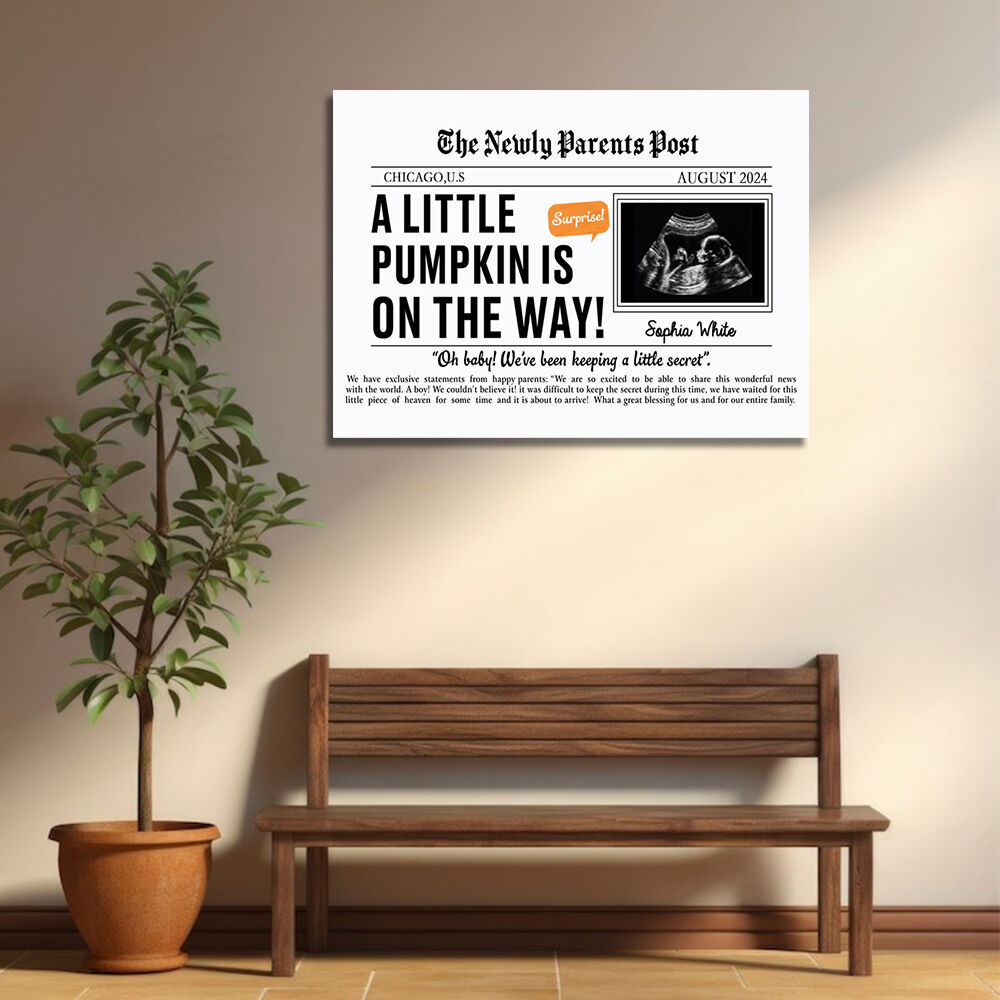 Personalized Picture Canvas Wall Art Simple Present for Newly Parents