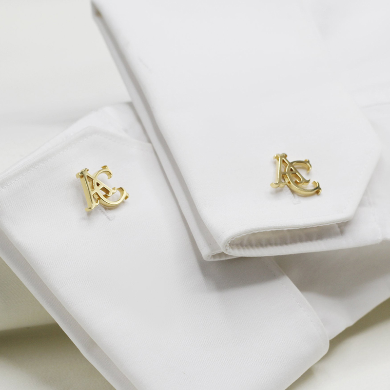Personalized Custom Cufflink Initial Name Two Letters Artistic Design Perfect Gift for Him