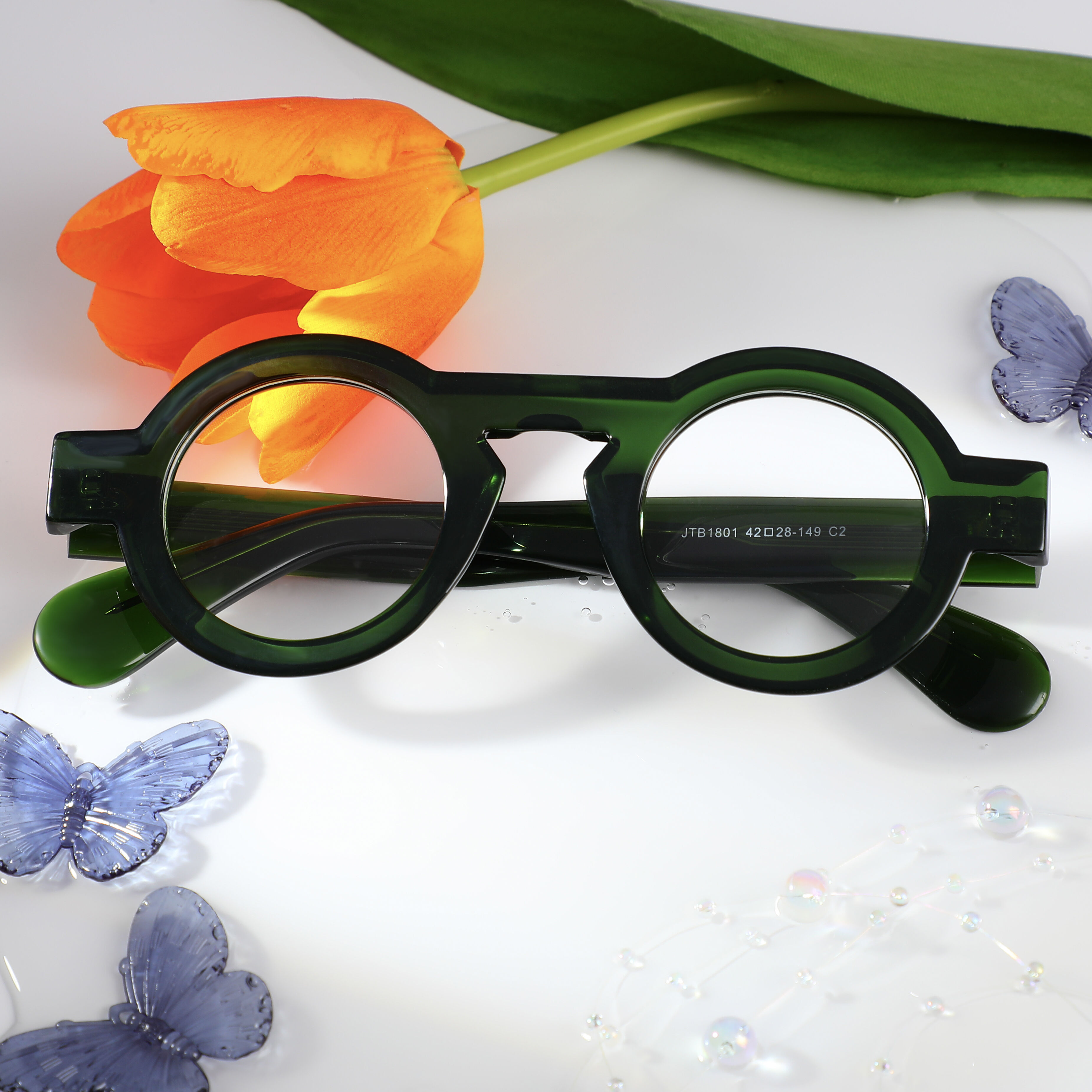 Meroy Runde Grüne Brille