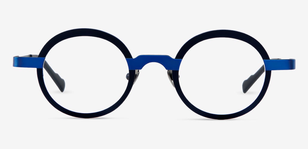Machinist Blue Round Glasses