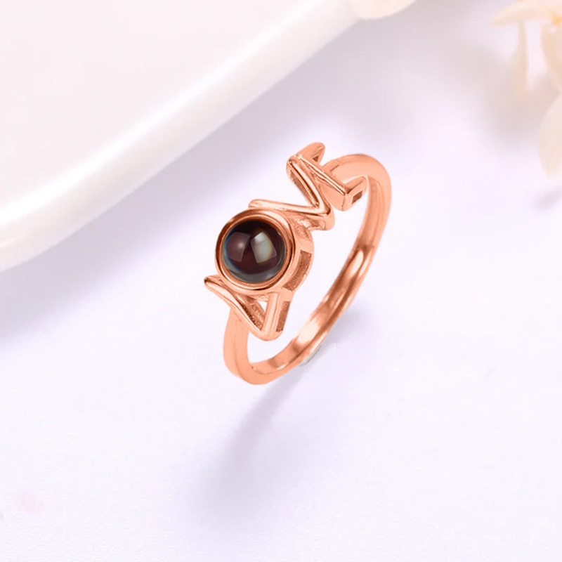 Personalized Projection Picture Ring Love Unique Shape Christmas Gift For Couples