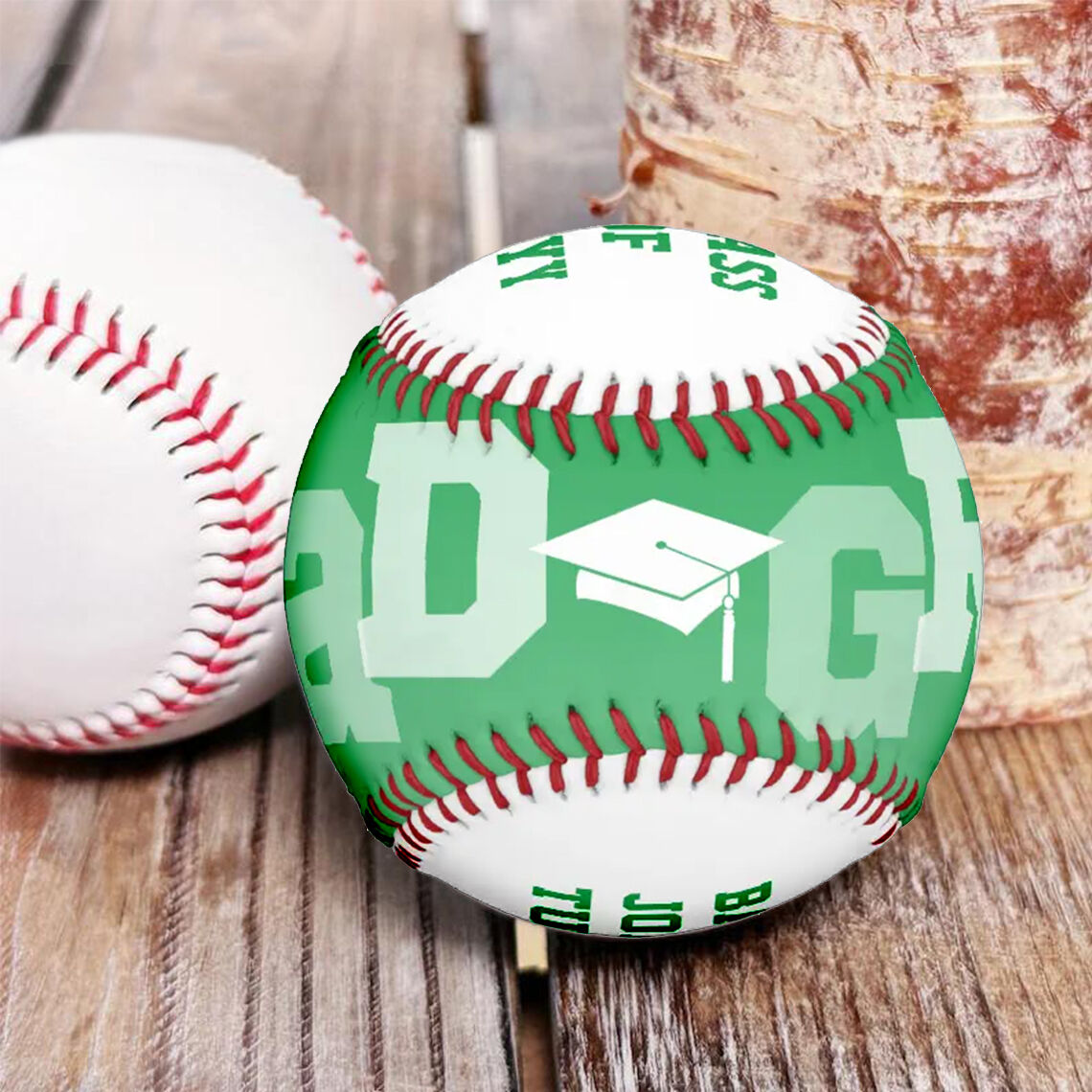 Customized Baseballs with Names Added as Graduation Gifts for Friends