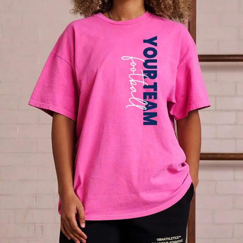 Personalized Washed T-shirt Custom Team Name and Player Message Unisex Design Gift for Sports Lover