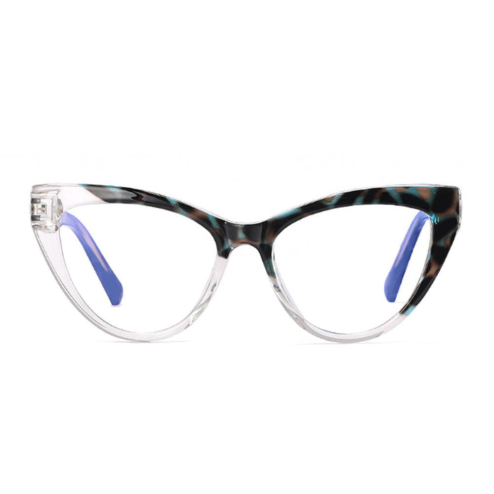 Keti Cat Eye Blue Leopard Glasses