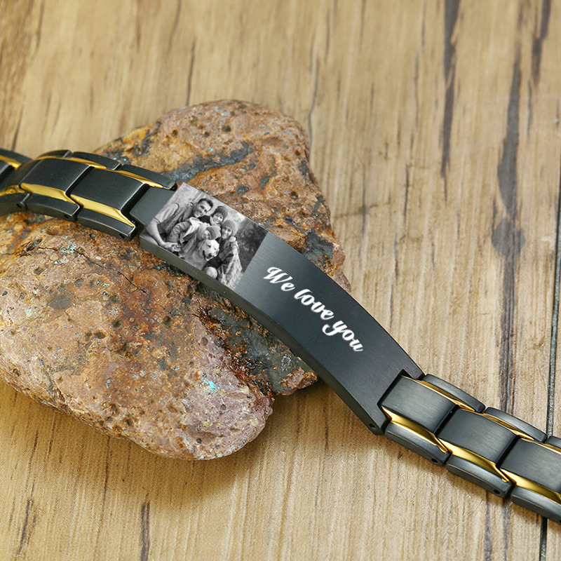 Pulsera personalizada para hombre con foto personalizada regalo sencillo para la familia