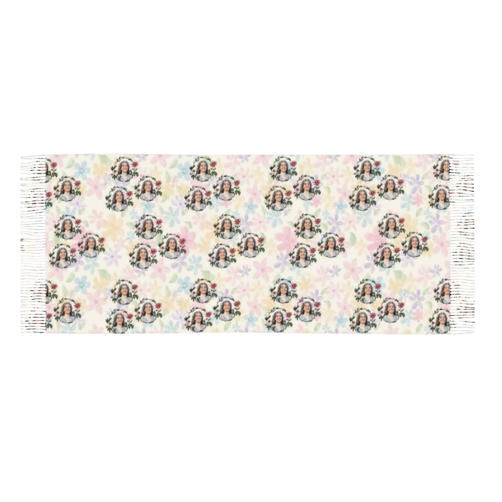 Personalized Scarf with Wreath Winter Scarf Memorial Loved Ones Gift for Family Members