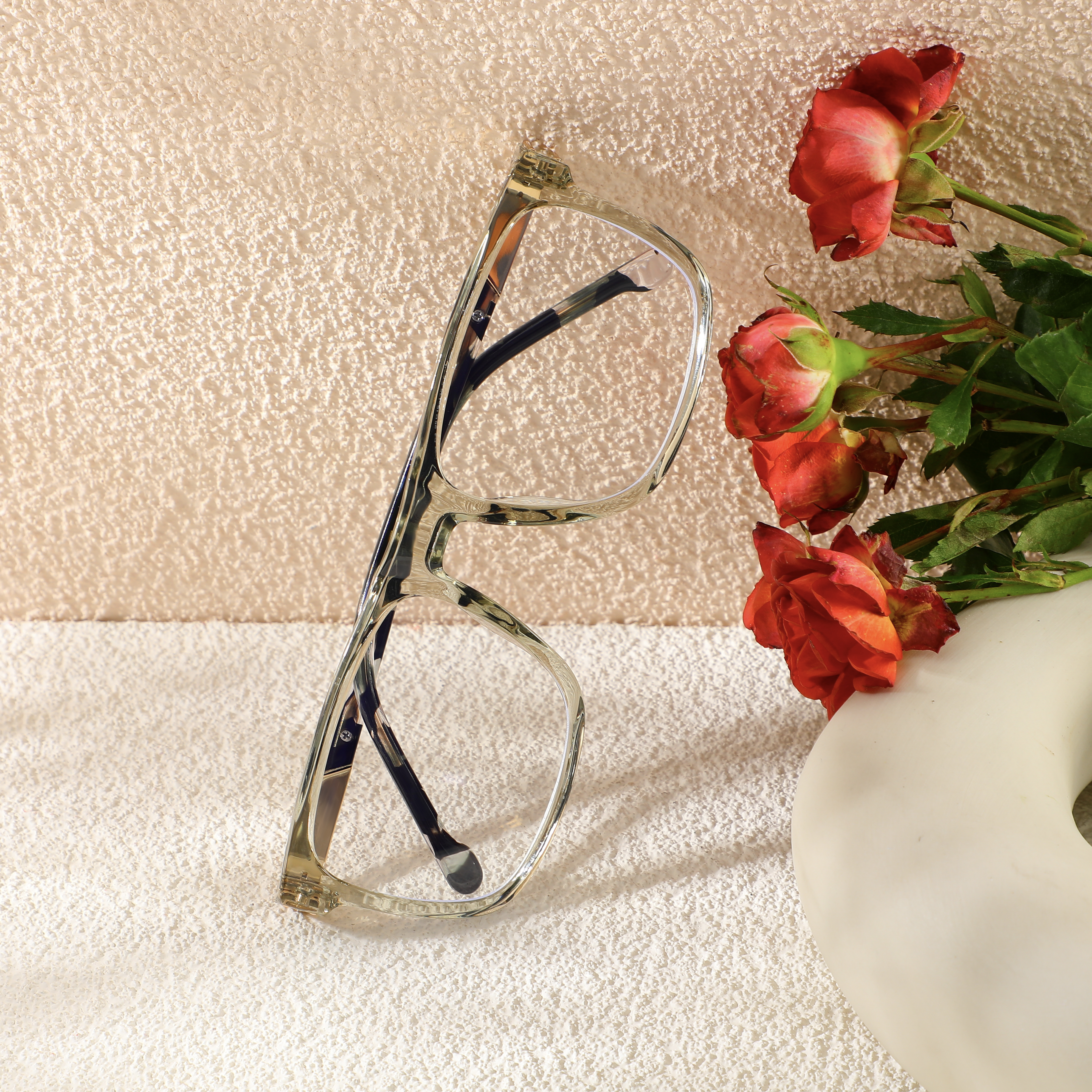 Davy Quadratische Champagne Brille