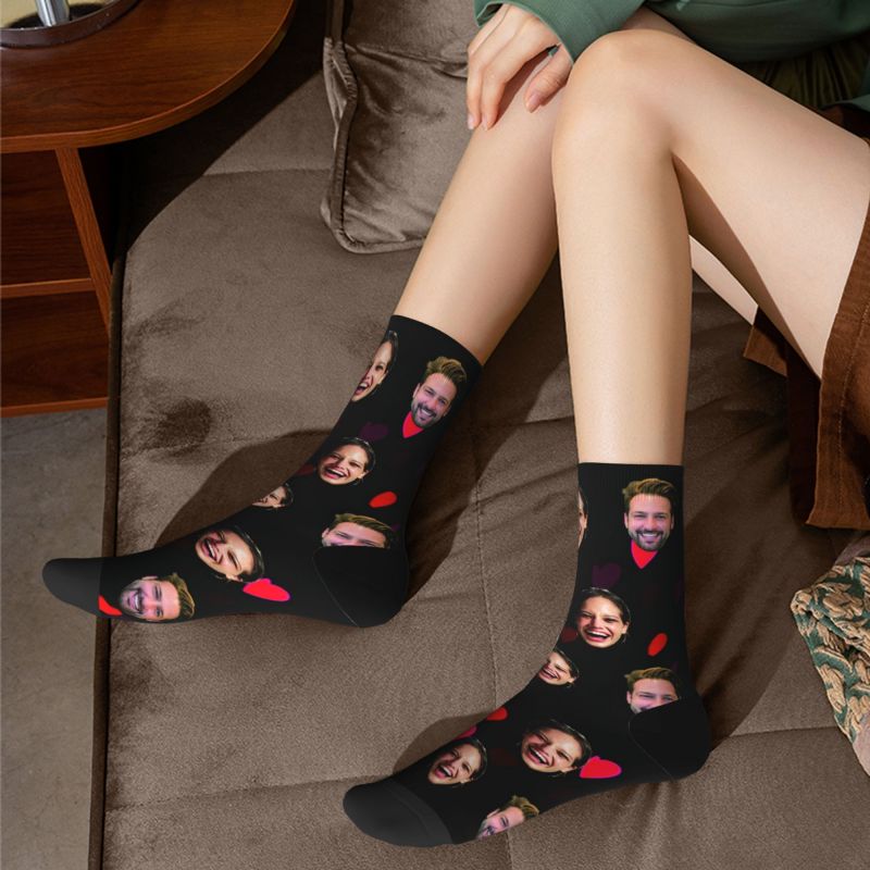 Chaussettes personnalisées Cœur d'Amour Rose pour la Saint Valentin