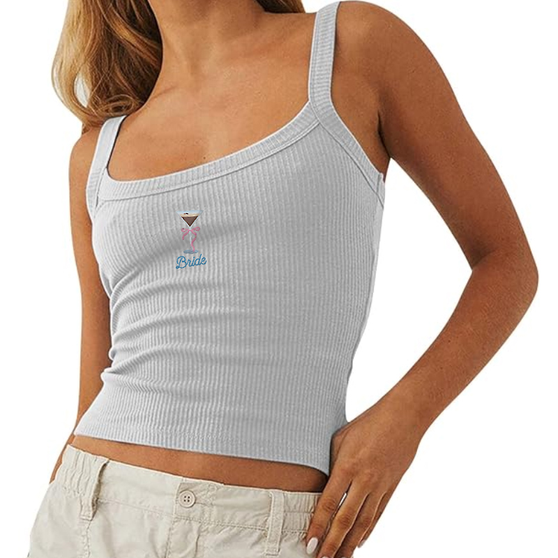 Personalized Tank Top Embroidered Camisole Dream Cocktail Pattern Design Exquisite Gift for Her