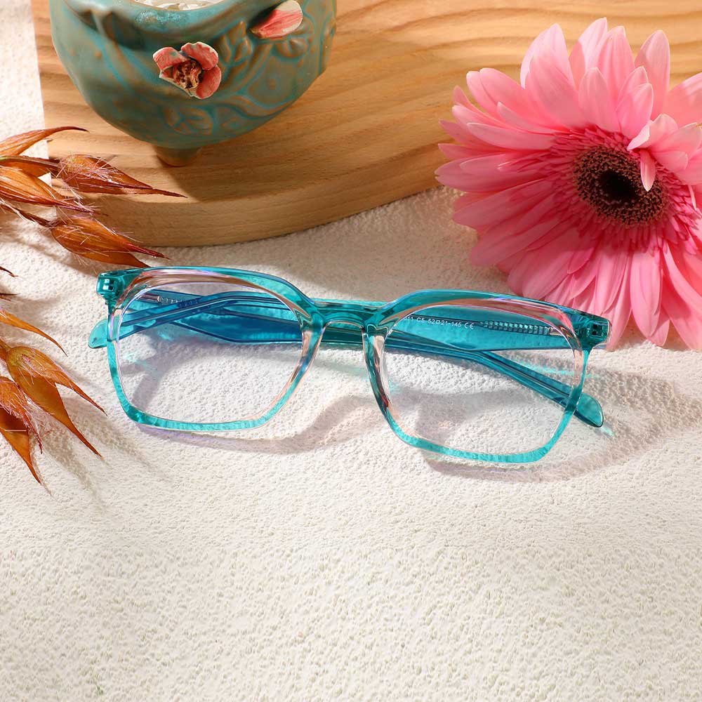 Ted Rechteckige Grüne Brille