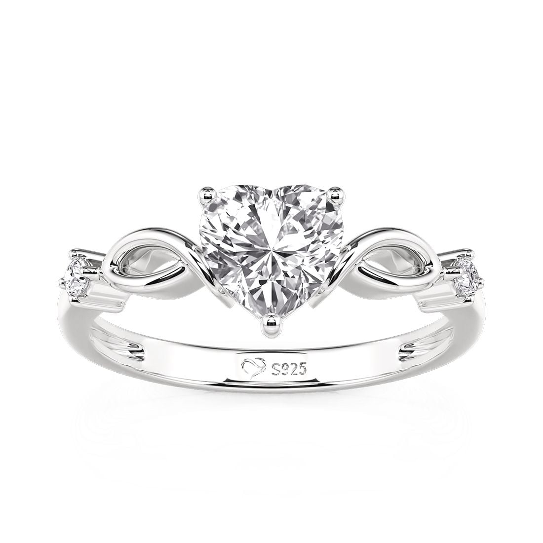 Jeulia Unique Infinity Heart Shaped Engagement Ring