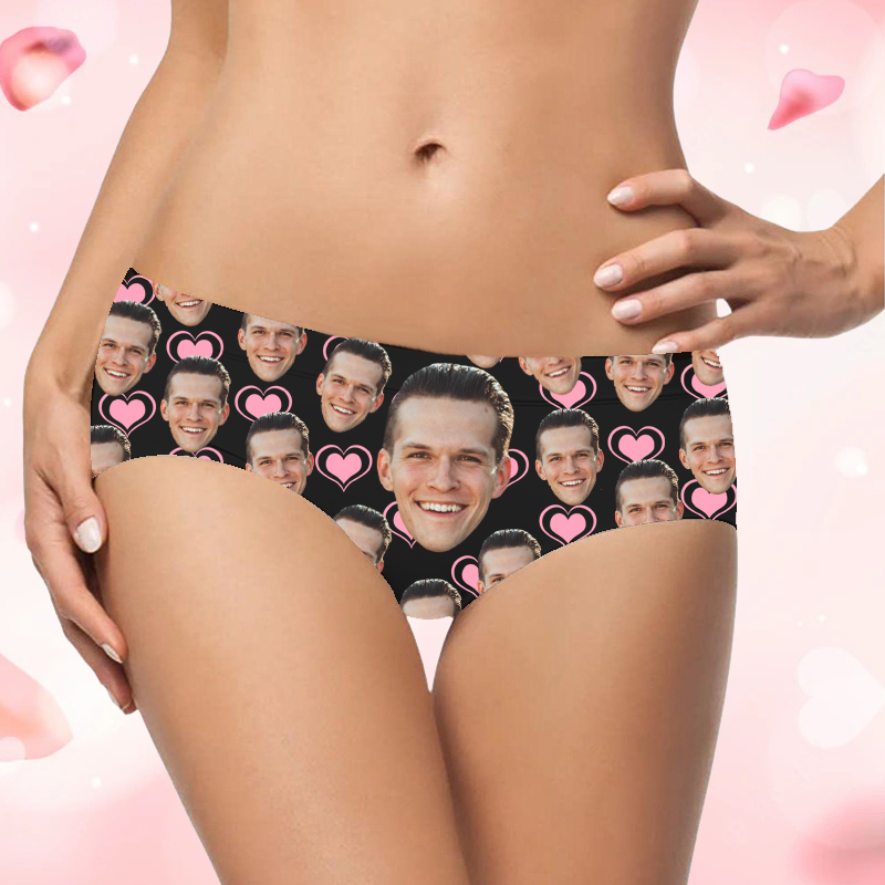 Personalized Face Picture Women's Underwear Funny Gift for Valentine's Day