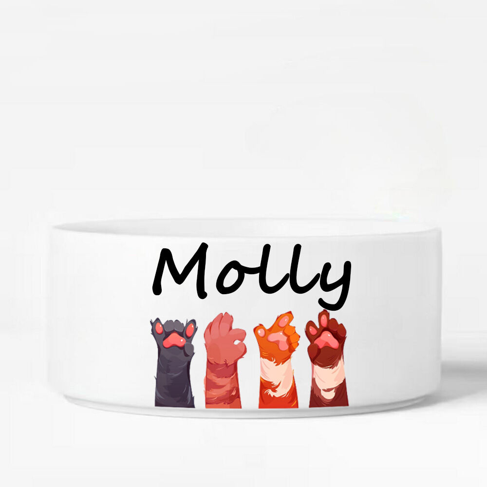 名入れ 足形 写真 犬&猫 ペット フード ボウル 食器 オリジナル