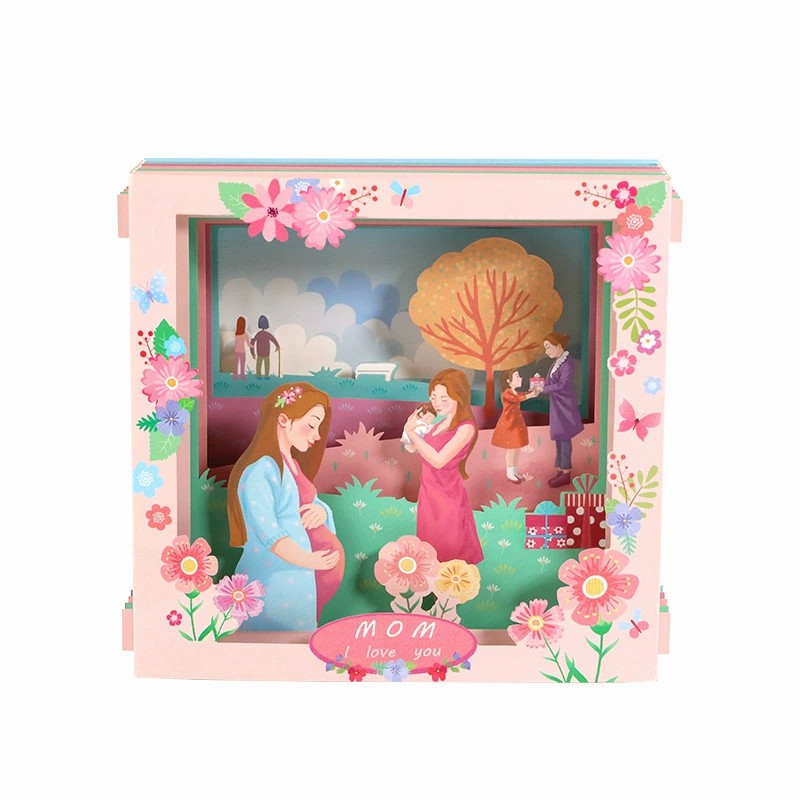 3D Pop Up Box Card Mom's Loving Company I Love You Design Perfect Mother's Day Gift
