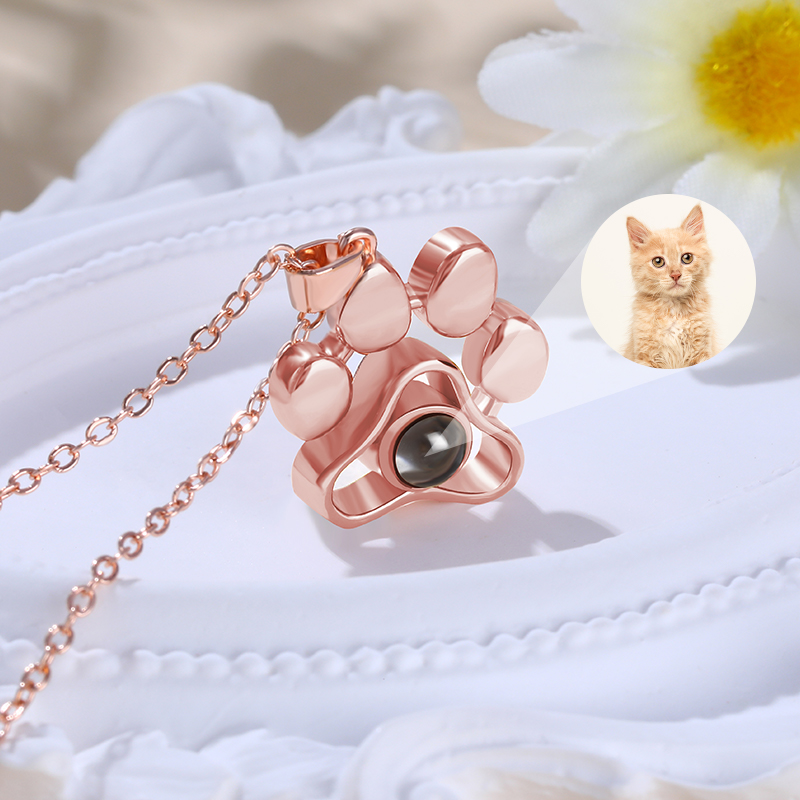 Personalized Photo Projection Necklace - Pet Paw