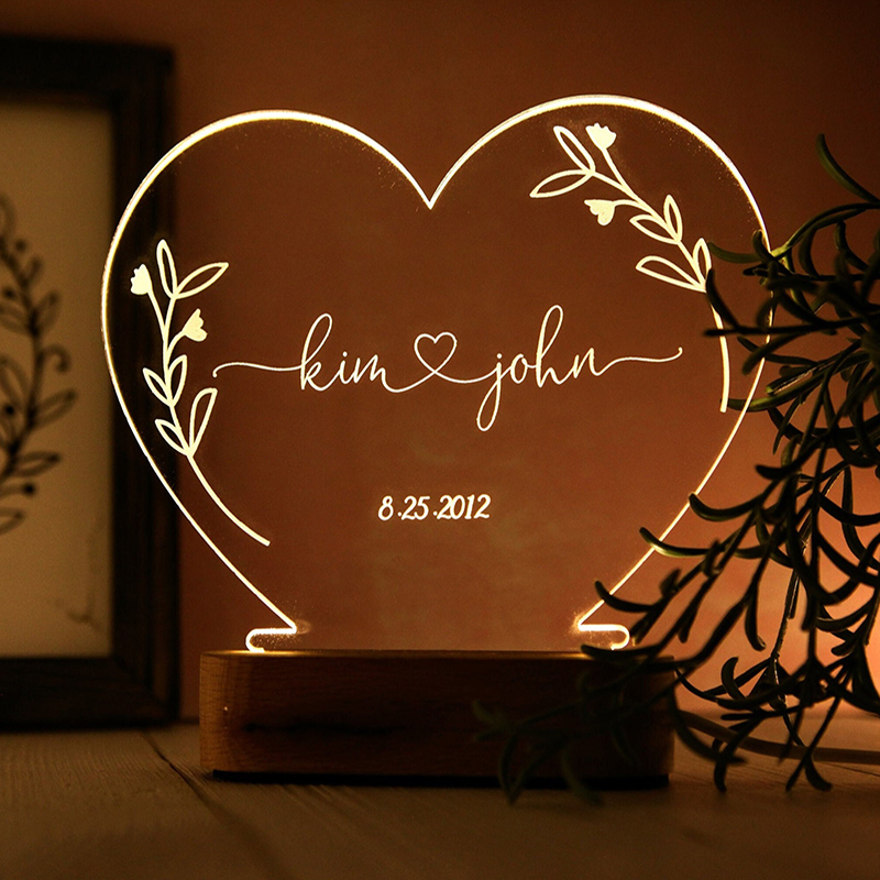 名前 日付 アクリル デスクランプ オーダーメイド