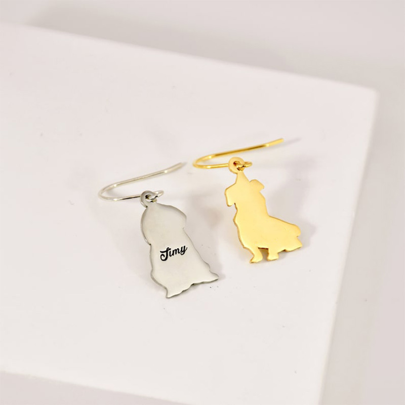 Personalized Photo Earrings Custom Pet Photo Cute Gift