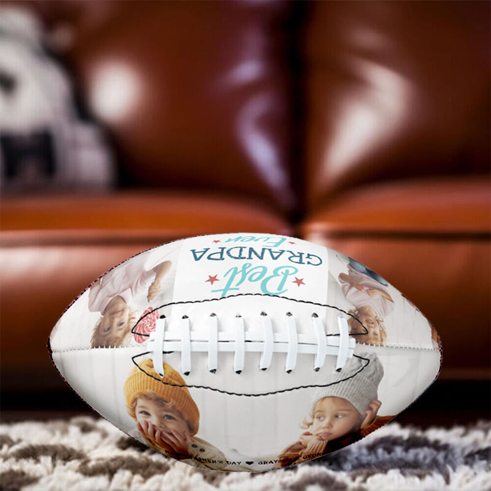Customizable Football with Name and Photos as a Gift for Grandpa
