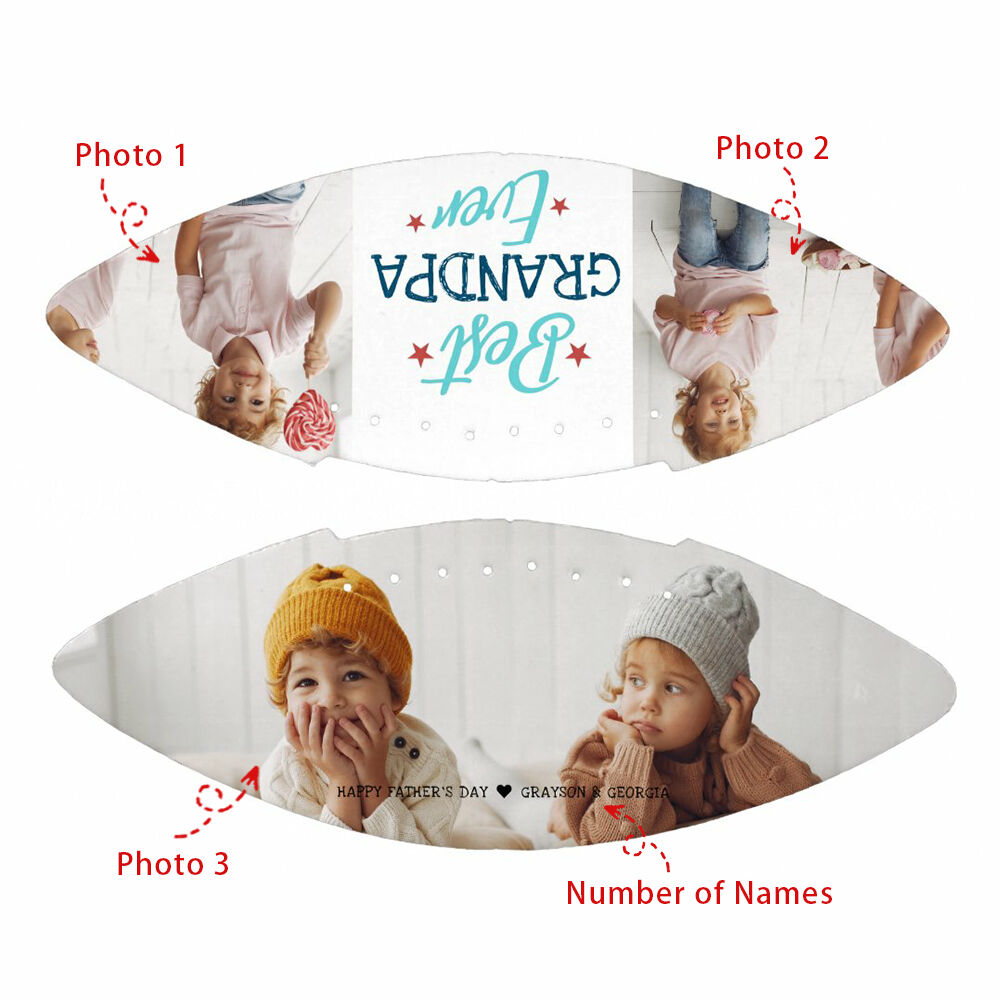 Customizable Football with Name and Photos as a Gift for Grandpa