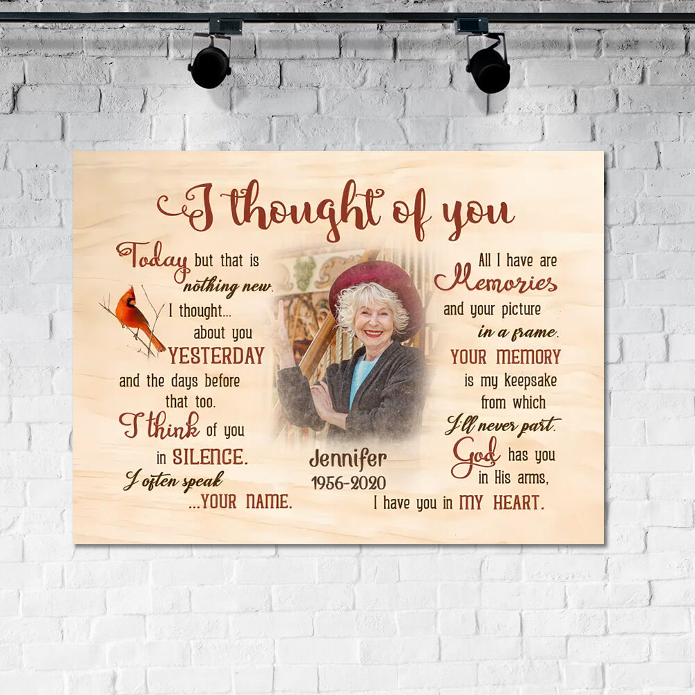 Personalized Picture Canvas Wall Art Best Present for Family "I Thought Of You"