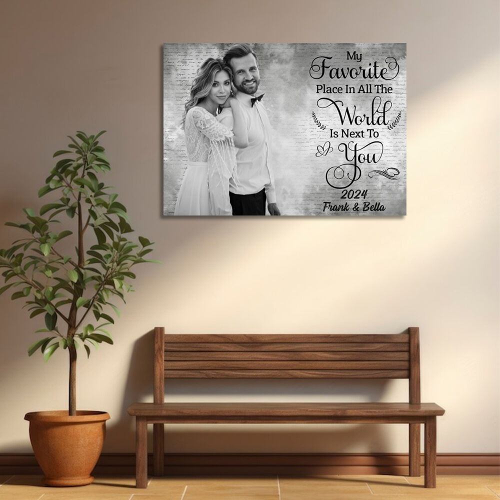 Toile murale personnalisée - Cadeau idéal pour la Saint-Valentin