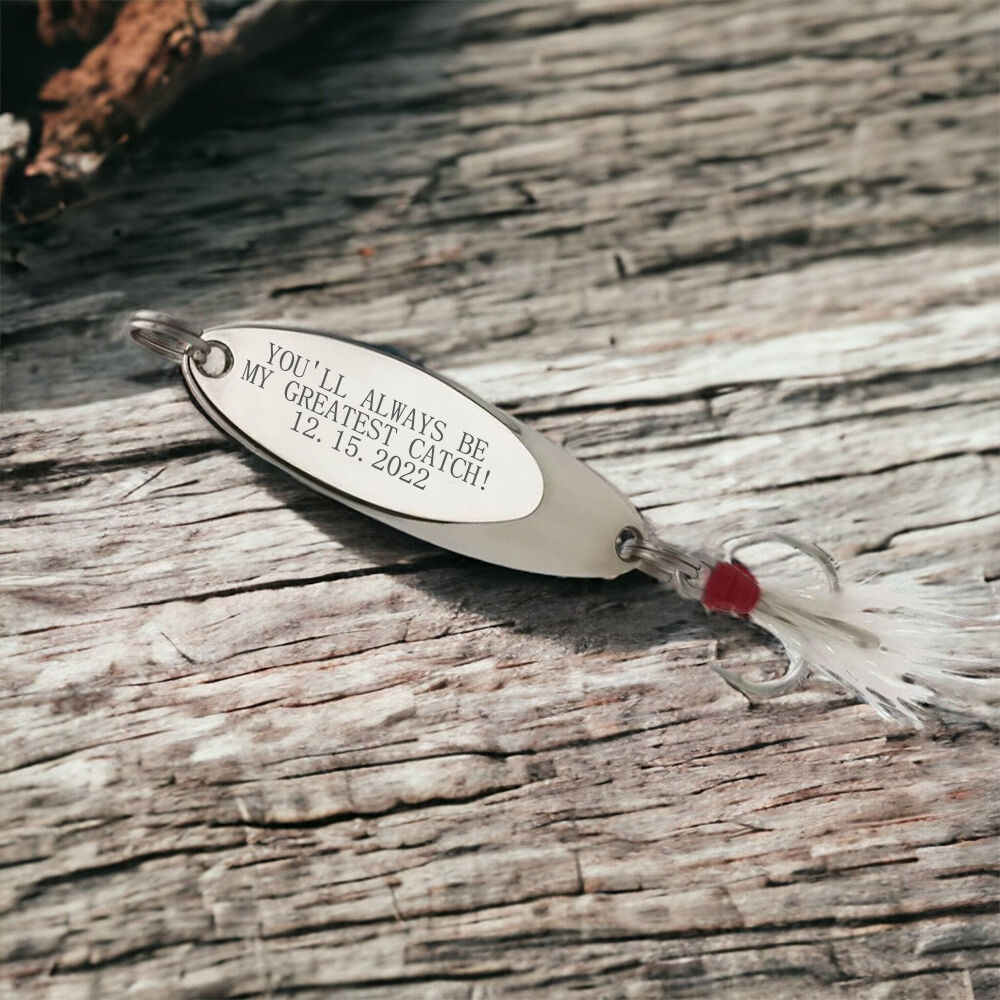 Leurre de pêche personnalisé avec date gravée Cadeau d'anniversaire pour petit ami