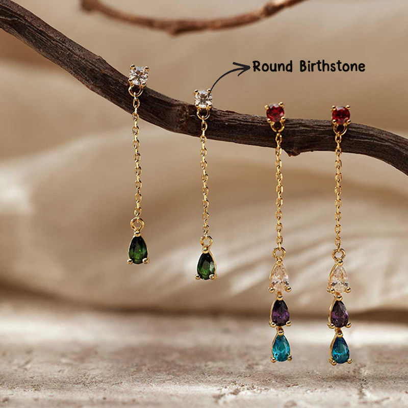 Personalized Birthstone Earrings Special Gift for Grandma