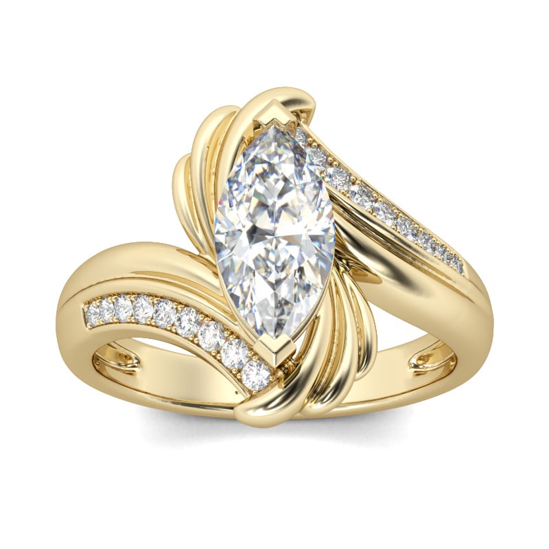 Jeulia Bypass Marquise Cut Sterling Silver Ring