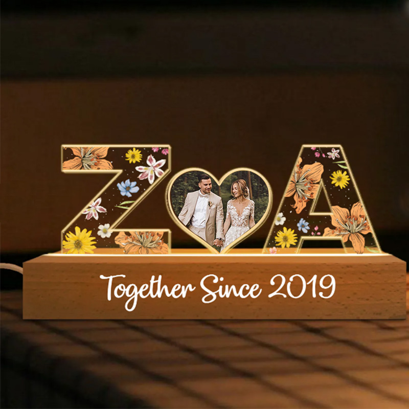 誕生花 名入れ 写真入れ アクリル led レターランプ オーダーメイド