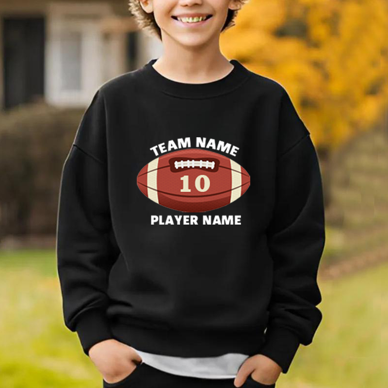 Personalized Kids Sweatshirts With Custom Name And Rugby Graphics For Sports Fanatics