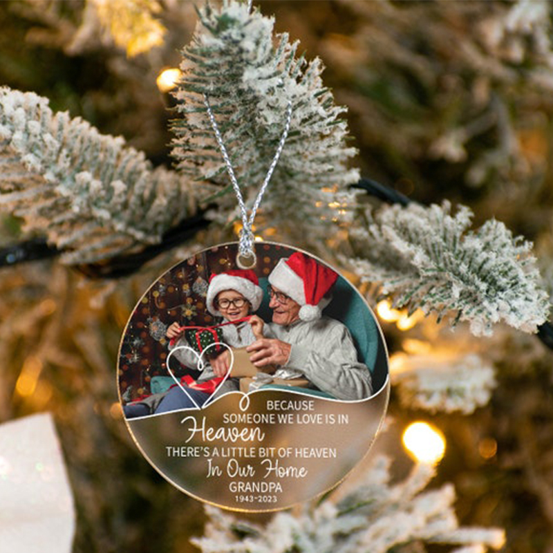 Personalized Round Ornament Custom Photo Commemorative Christmas Gift
