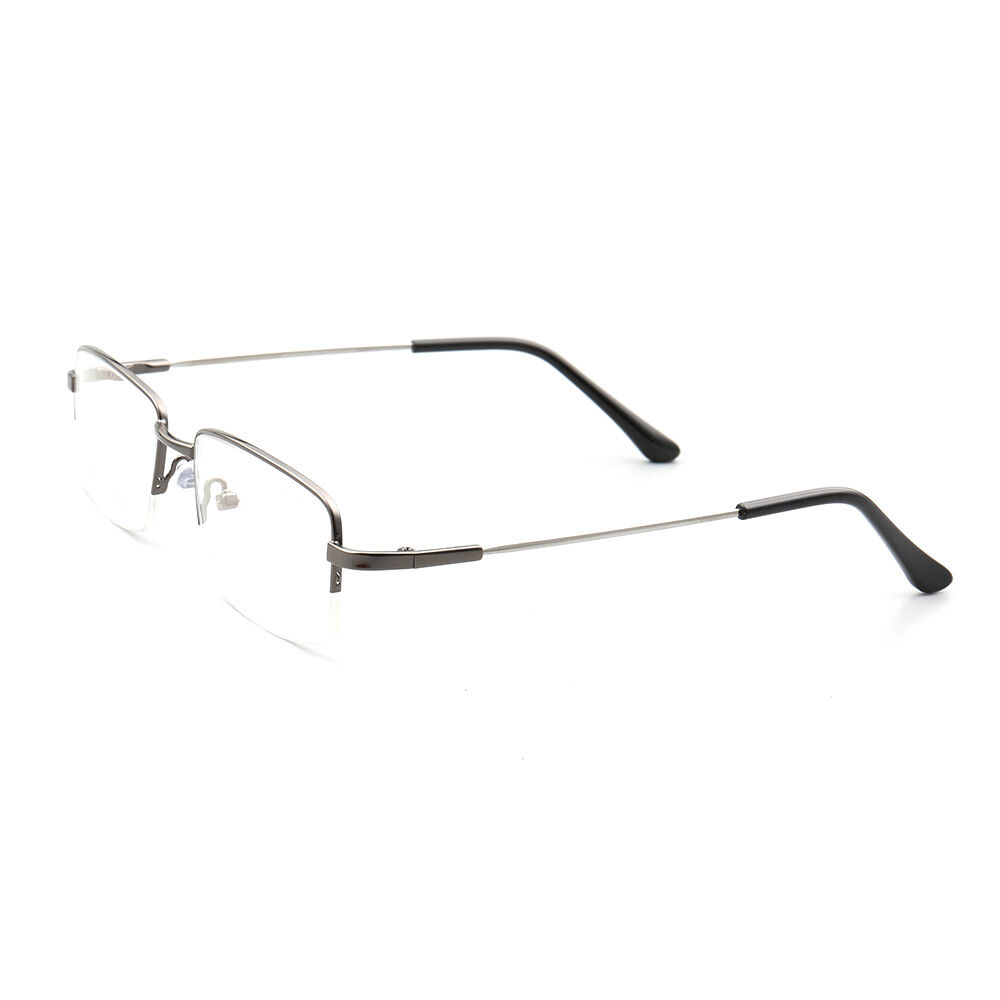 Lee Rectangle Gunmetal Glasses