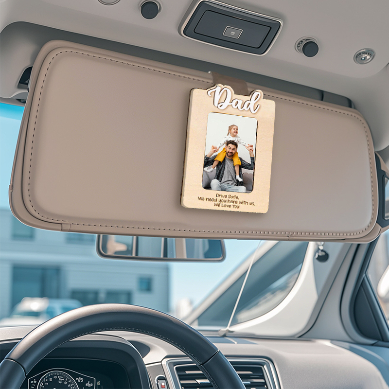 Personalized Car Visor Clip Custom Photo Card Holder Photo Frame for Dad