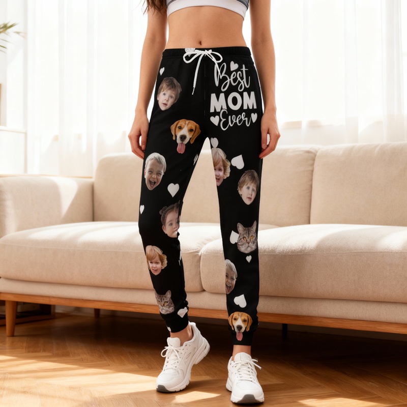 Personalisierte Unisex-Jogginghose mit individuellem Kinderfoto perfektes Geschenk für die liebe Mama