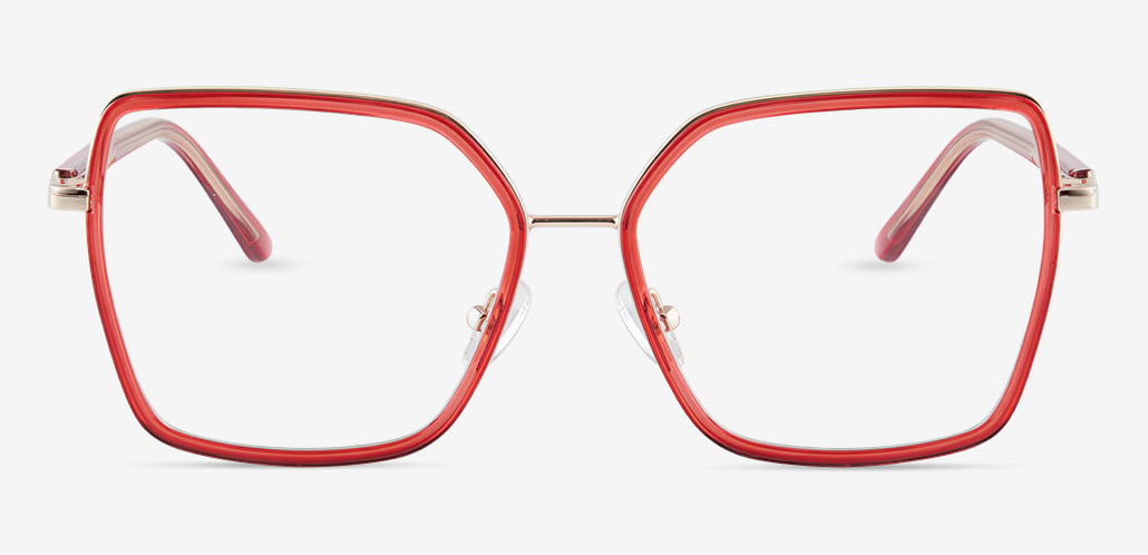 Hemingwe Lunettes Géométriques Rouges