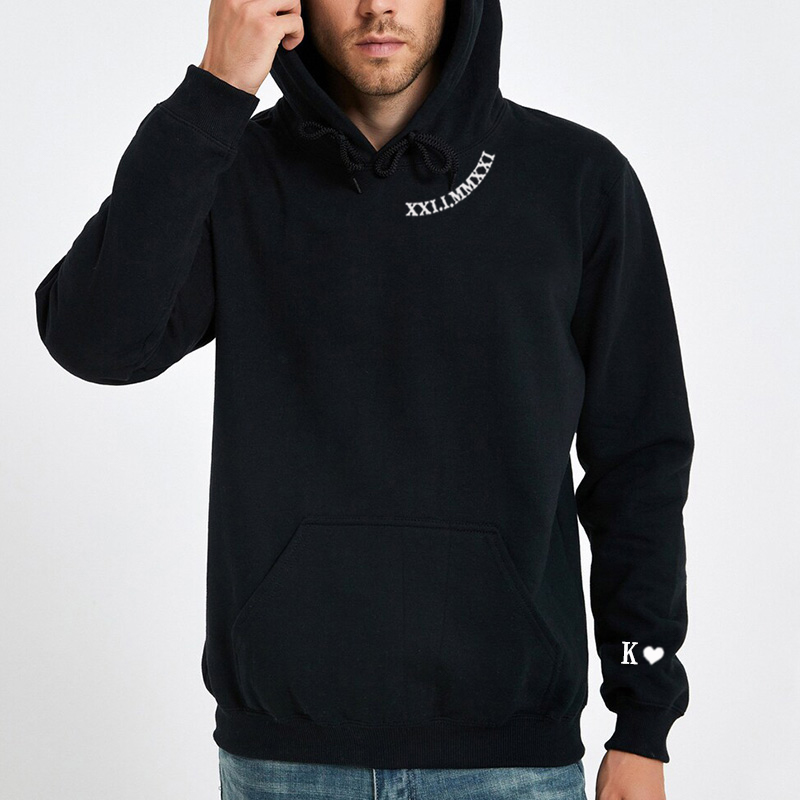 オリジナル 刺繍 イニシャル ローマ数字 パーカー フーディー