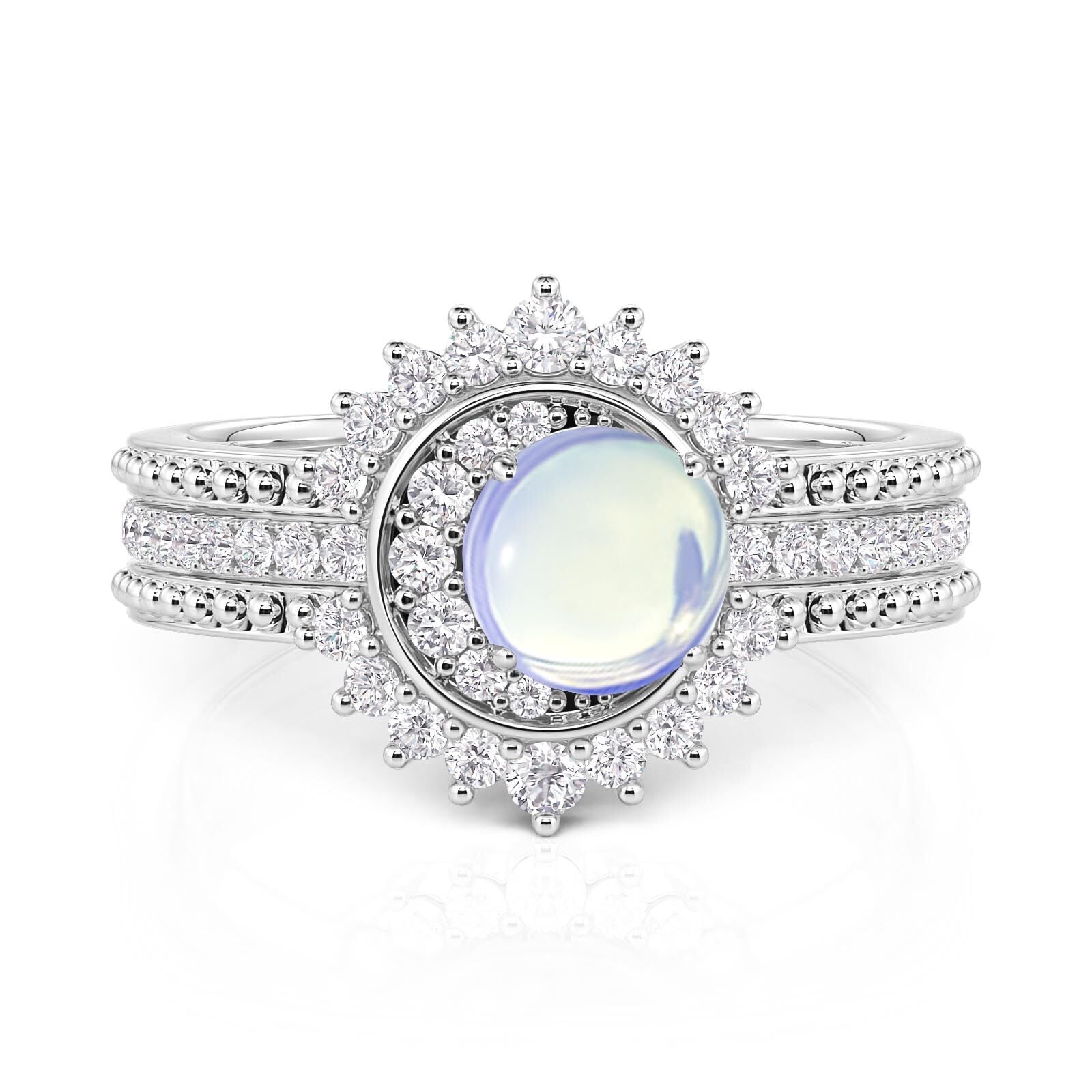 Jeulia Luna Astra Sun and Moon Eternity Ring Set 3PCS